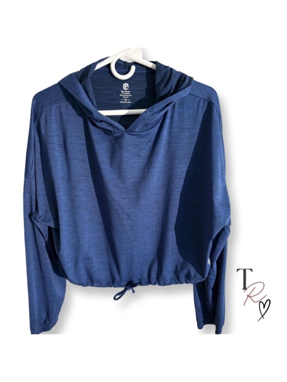 Born Primitive NWOT Cropped Lightweight Performance Pullover Hoodie Blue Size M